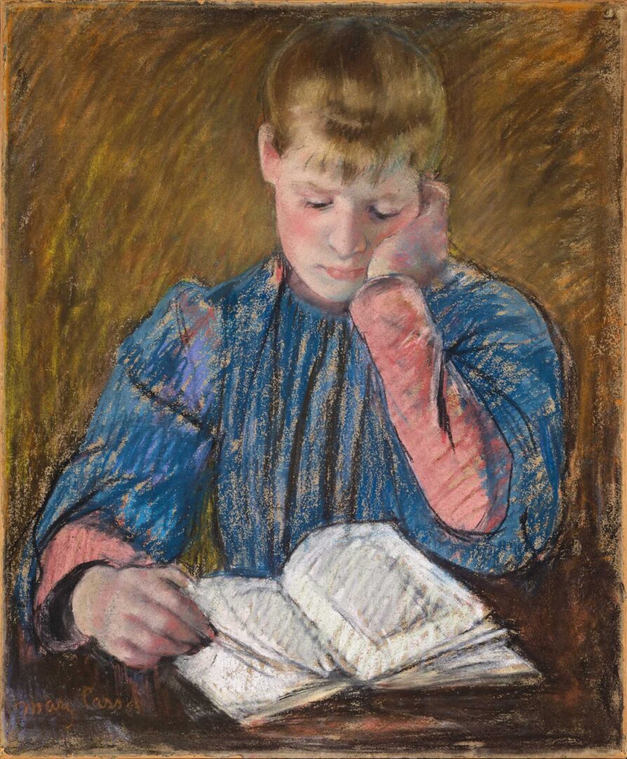 Sketch of a woman reading